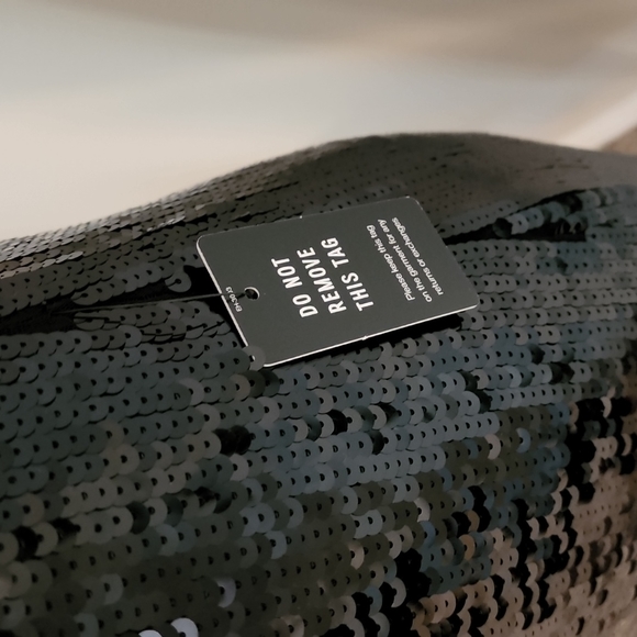 Express Black Sequin Midi Slip Dress NWT - Picture 6 of 8